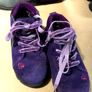 Purple 7.5 kids girls suede Weebokes.